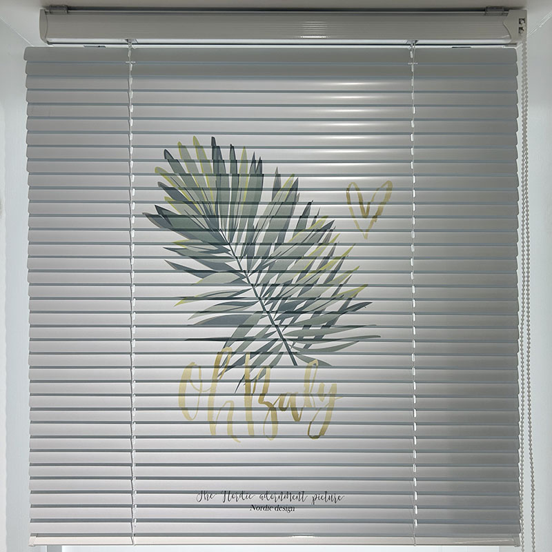 定制图案百叶窗帘免打孔铝合金遮光卫生间厨房阳台防水办公室LOGO