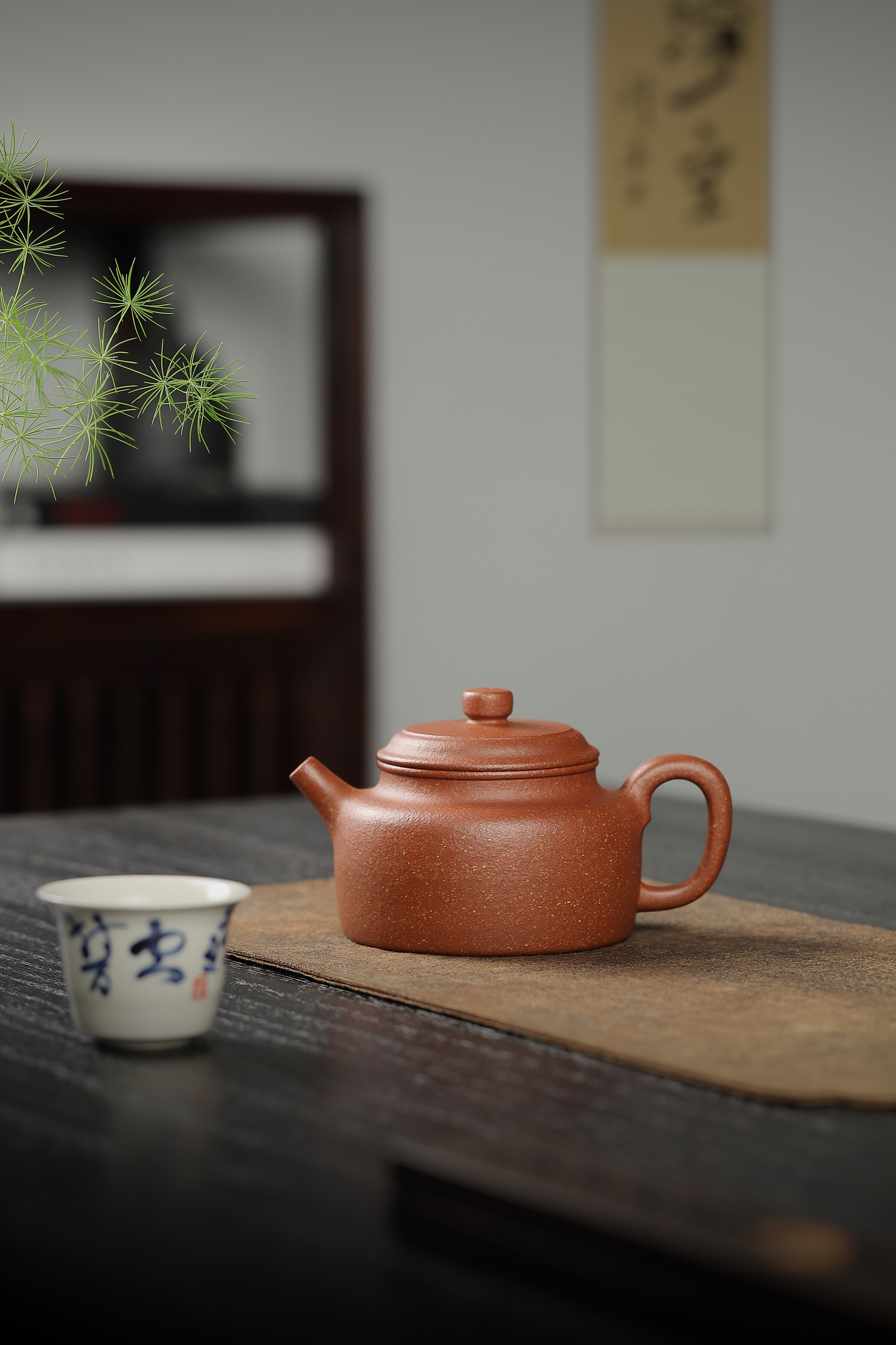 德钟壶，粗砂红降坡泥，250cc