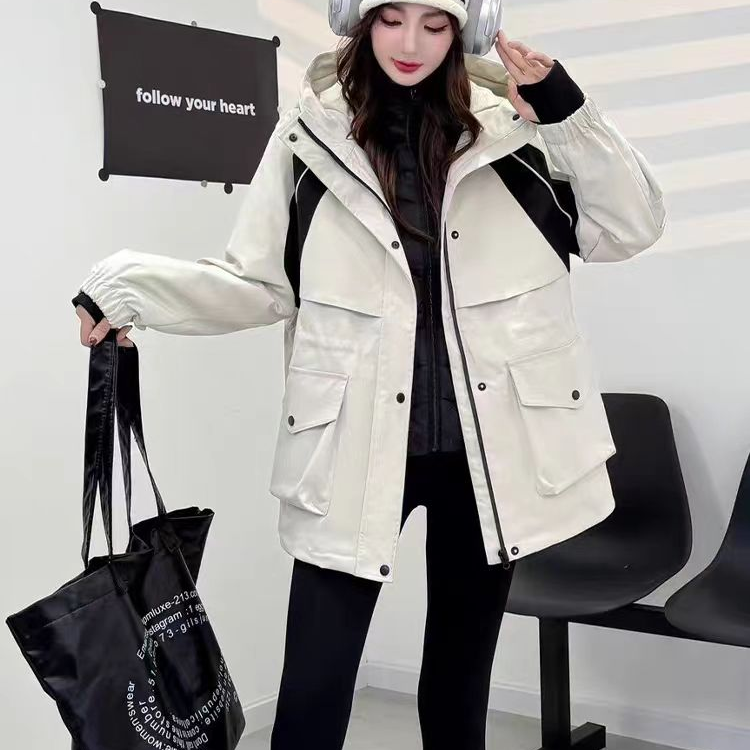 工装羽羽棉服拼色加厚棉袄A310款