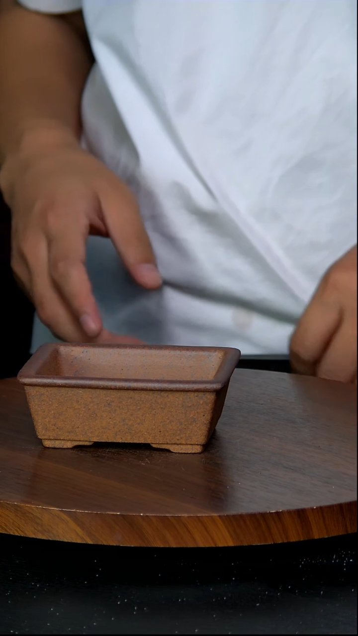 【闪购商品】紫砂20CM以下9*6.5*3柴烧小长方带盆沿