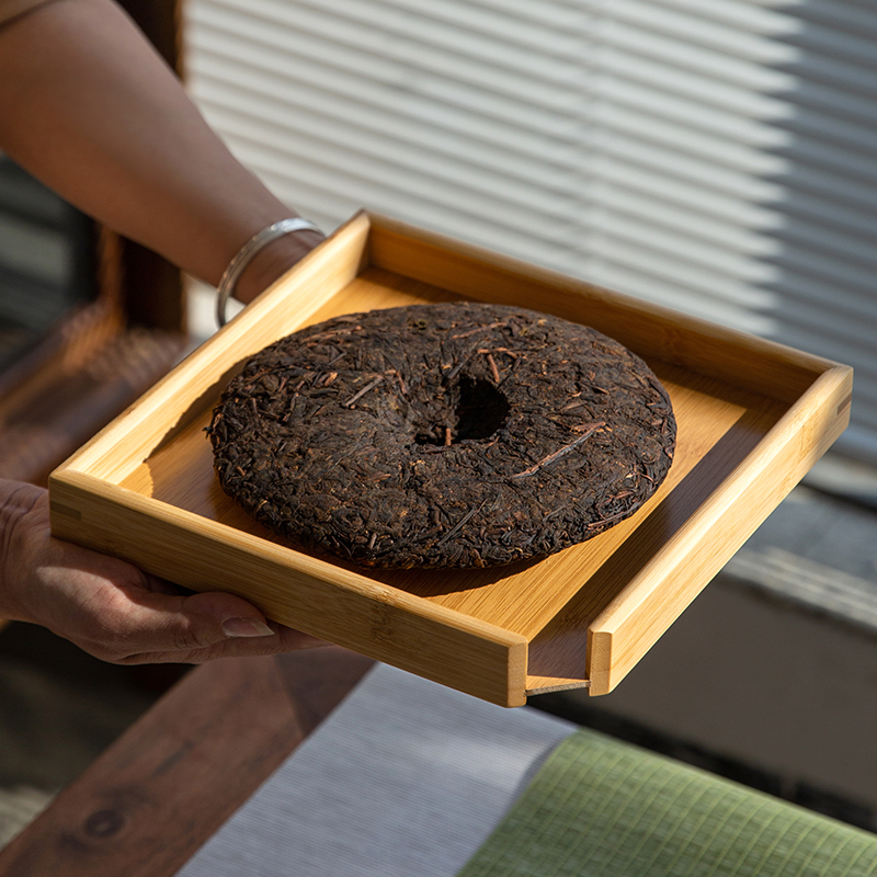 竹制分茶盘审评盒普洱茶饼收纳盒赏茶盘茶具配件橇茶托盘干泡茶盘