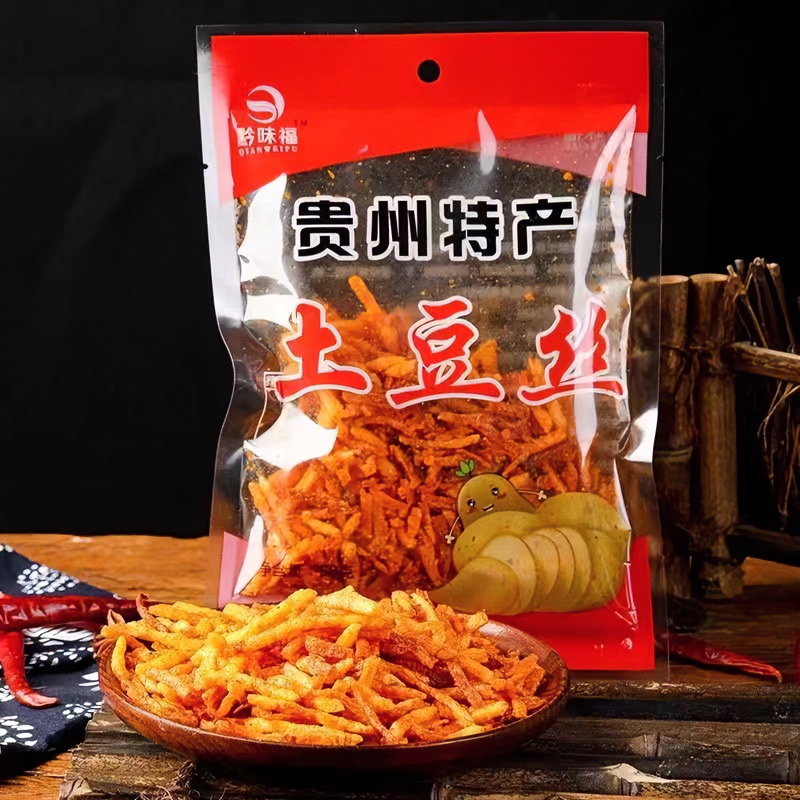 贵州特产麻辣 干净土豆片麻辣土豆丝香辣薯片50g原切美味即食好吃
