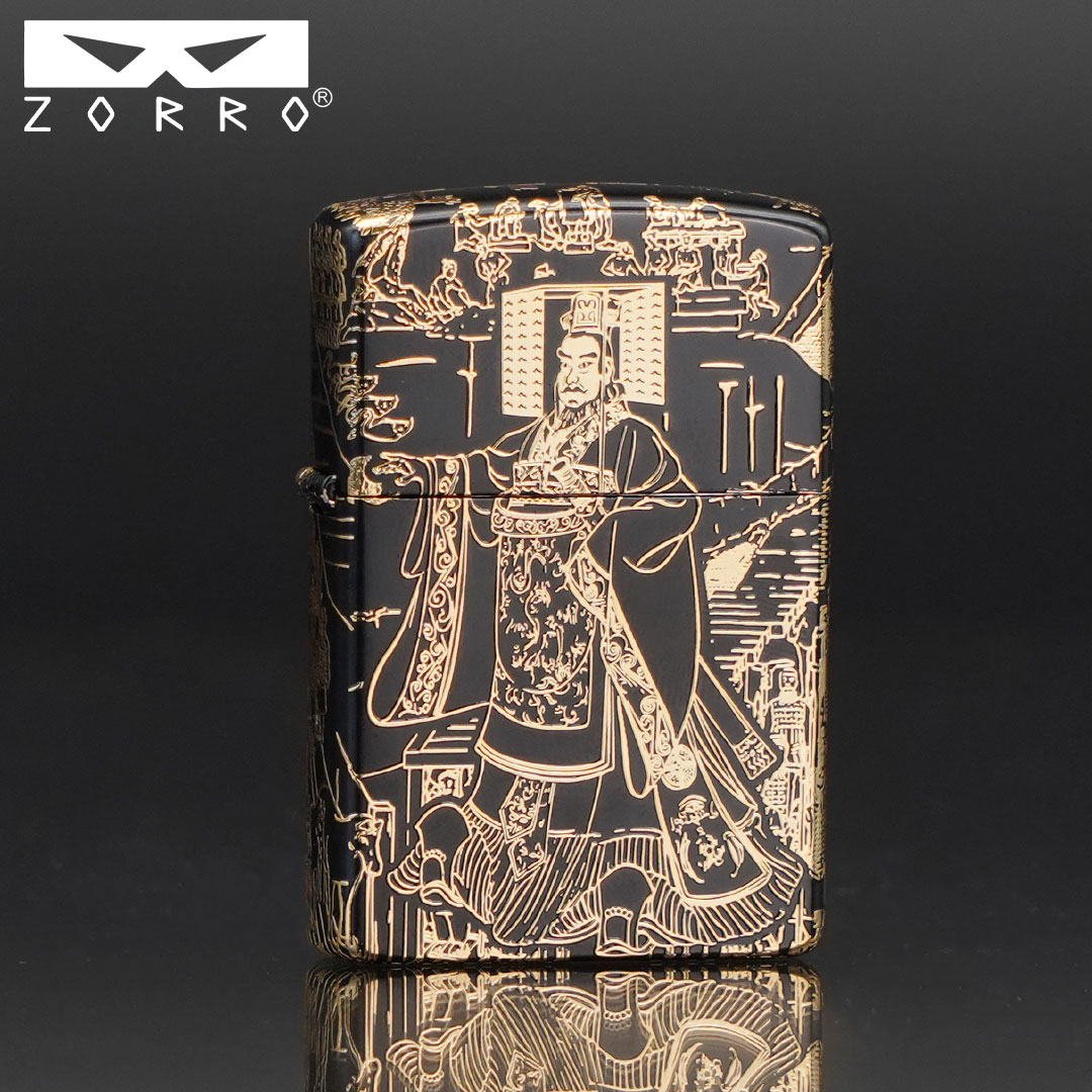 ZORRO佐罗二代防风煤油打火机男士鎏金千古一帝定位珠机芯送男友