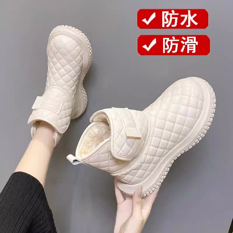 儿童雪地靴女孩厚底雪地靴秋冬季百搭保暖大棉鞋高帮短筒女童靴子