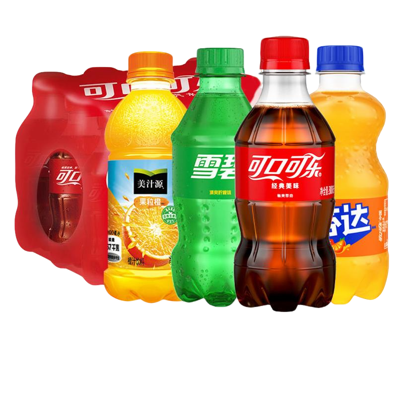 可口可乐雪碧芬达果粒橙碳酸饮料300ml/瓶整箱小瓶装汽水饮品k
