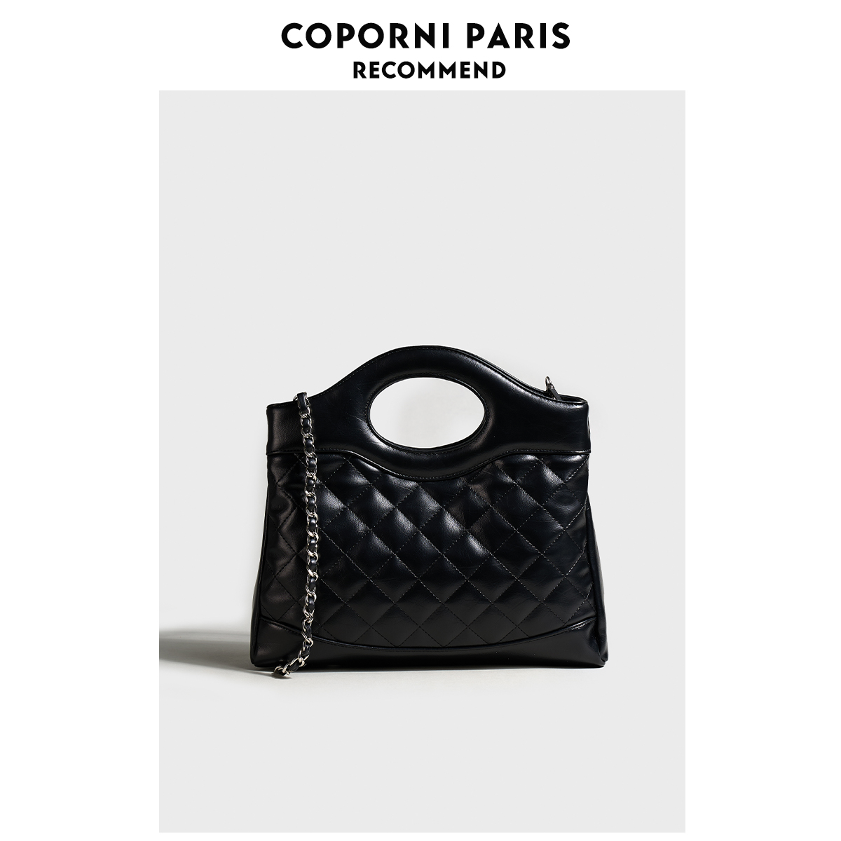 COPRNI PARIS 手提包小香风菱格链条托特包包女大容量单肩斜挎包