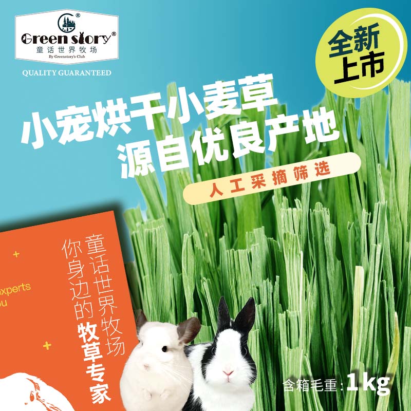童牧小宠物兔子小麦草麦苗幼苗烘干牧草料龙猫荷兰猪豚鼠粮食饲料
