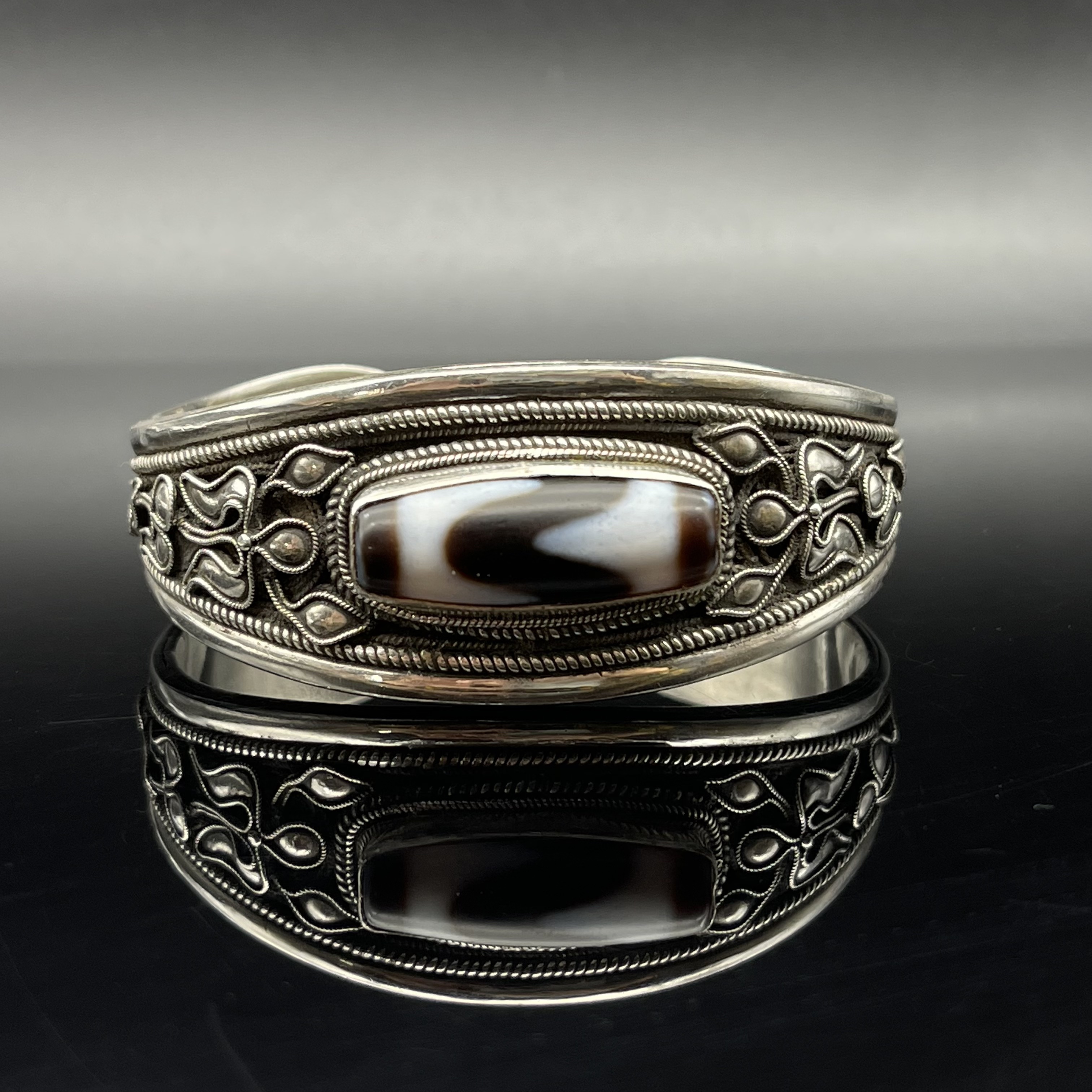 足银珐琅手镯 银手镯蒙古元素时尚民族s990纯银镶嵌手工个性1588