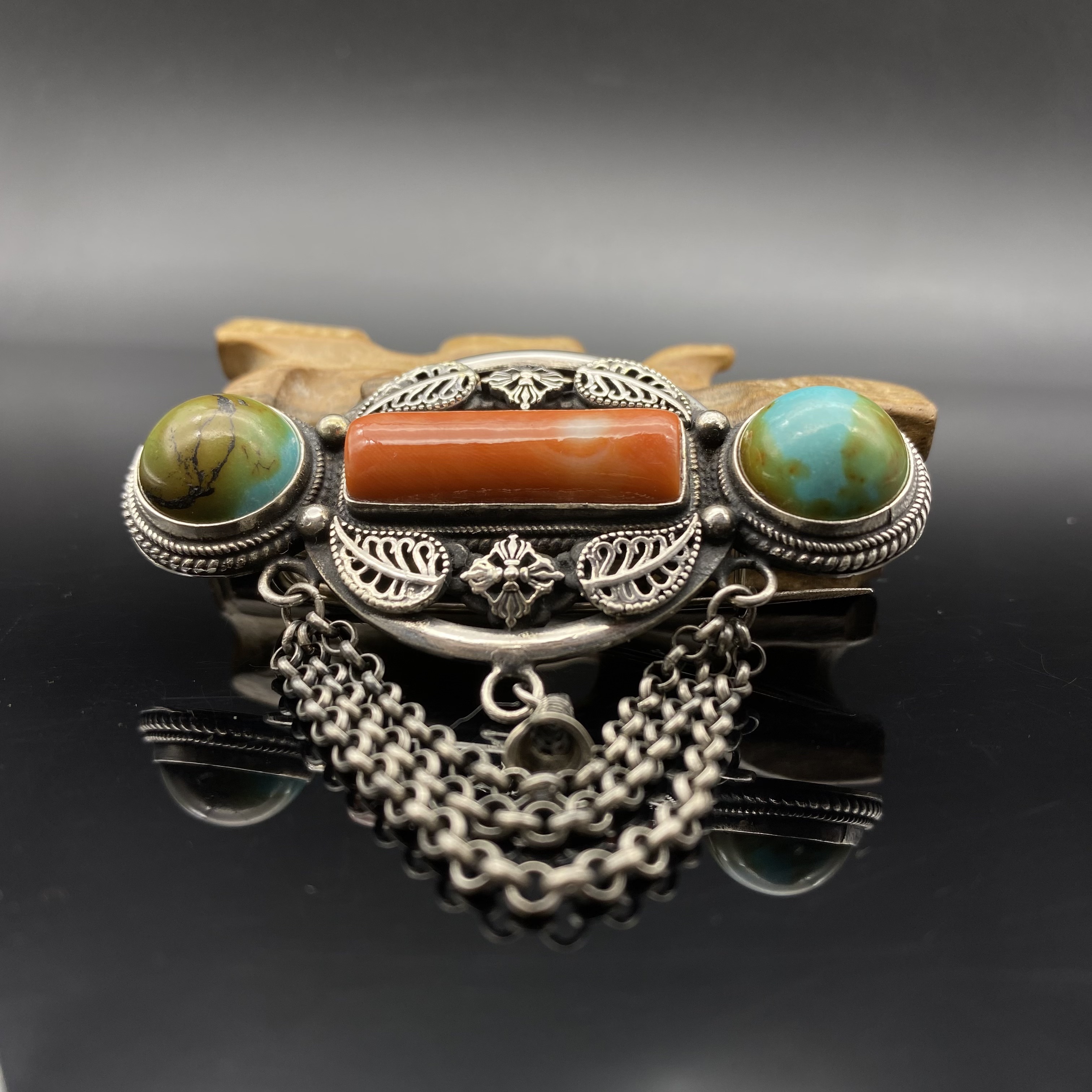 足银树脂胸针 正品旭日银胸针蒙古元素民族风纯银s990手工2699