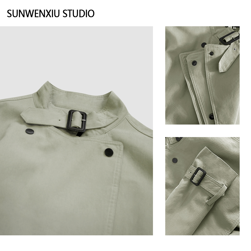 swx studio2店 遇见西雅图过膝气质秋冬重工宽松英伦风长款风衣