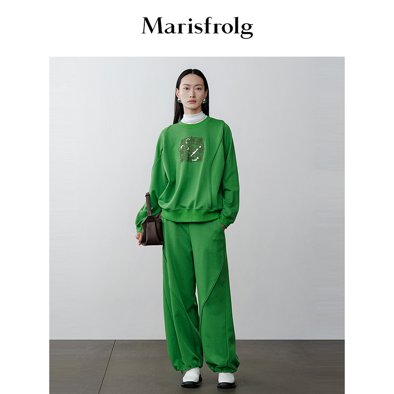 Marisfrolg玛丝菲尔时尚宽松设计师休闲百搭运动卫衣A1DE45511