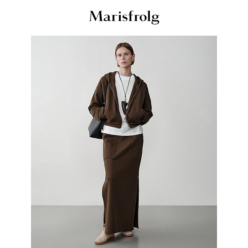 【轻旅外套】玛丝菲尔冬新款截短版型连帽卫衣外套A1EG41