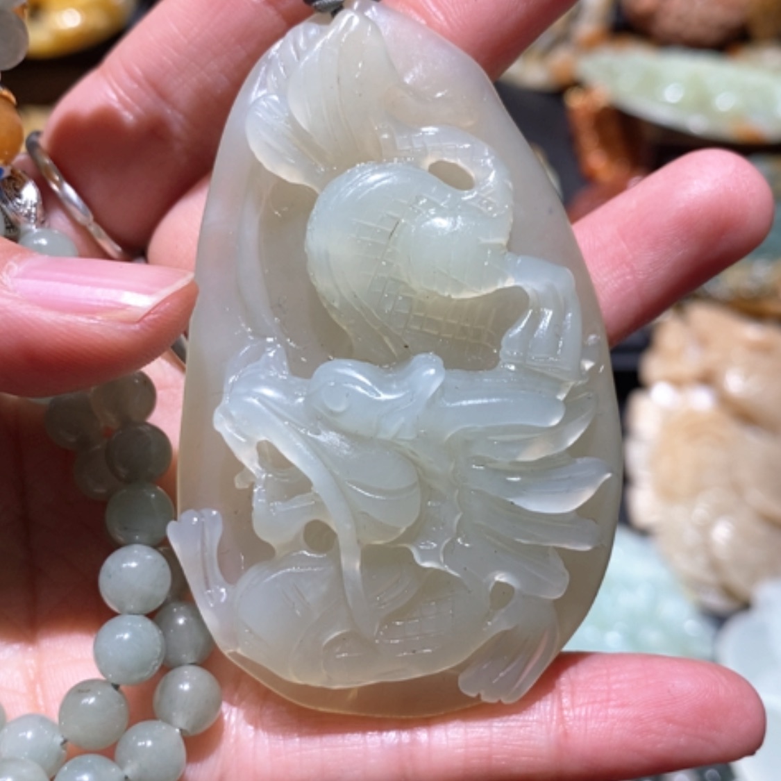 【闪购商品】蛇纹石玉颈饰合金