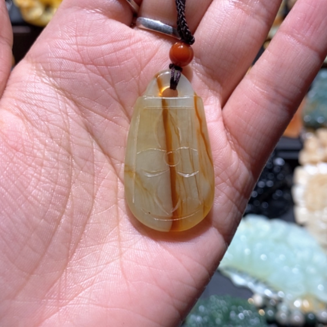 【闪购商品】蛇纹石玉颈饰合金