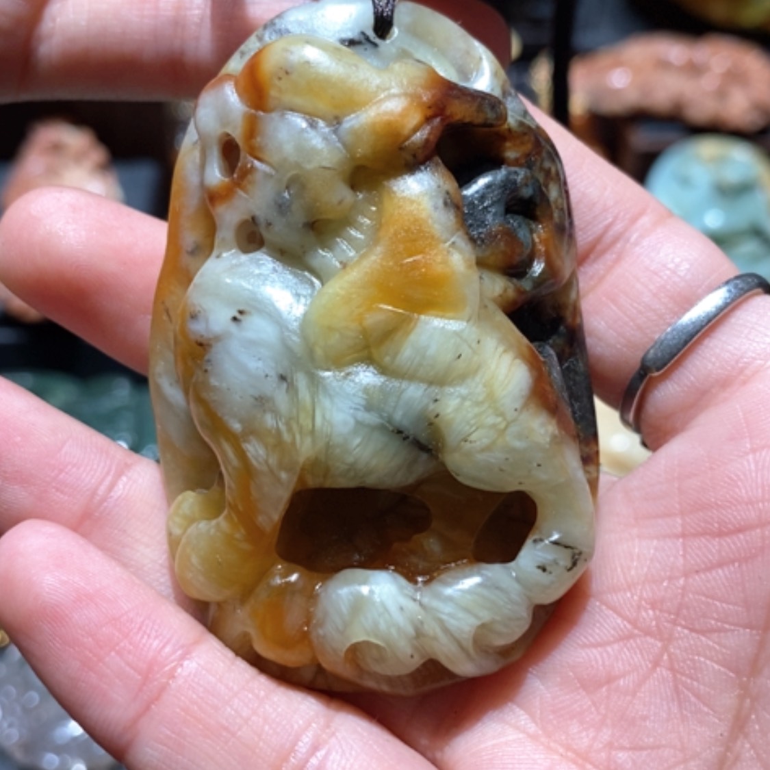 【闪购商品】蛇纹石玉颈饰合金