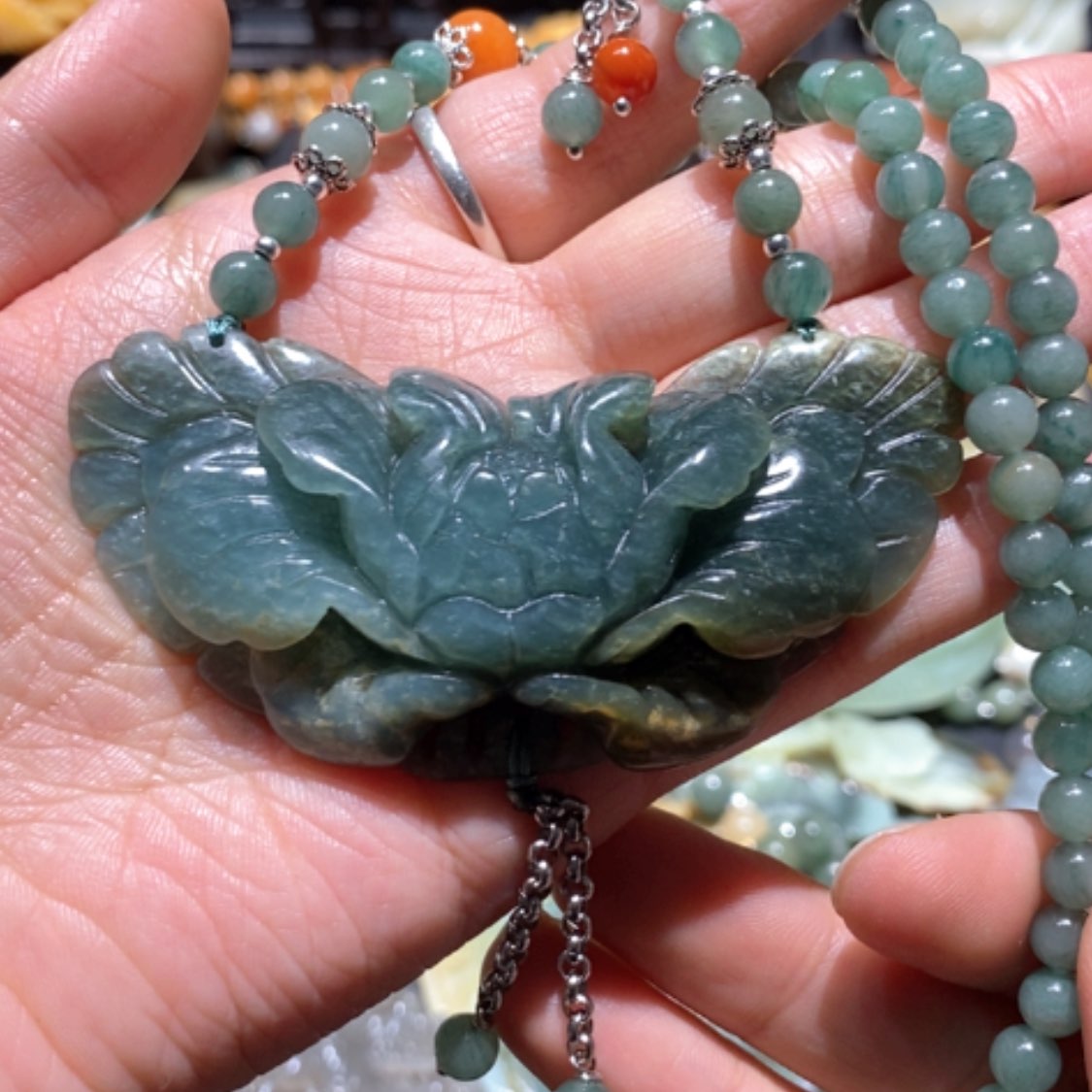 【闪购商品】蛇纹石玉颈饰合金