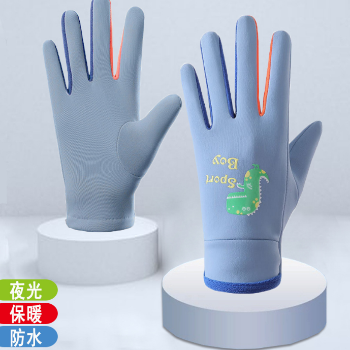冬季儿童手套男女中大童学生版户外运动骑行加绒保暖防风防寒防水
