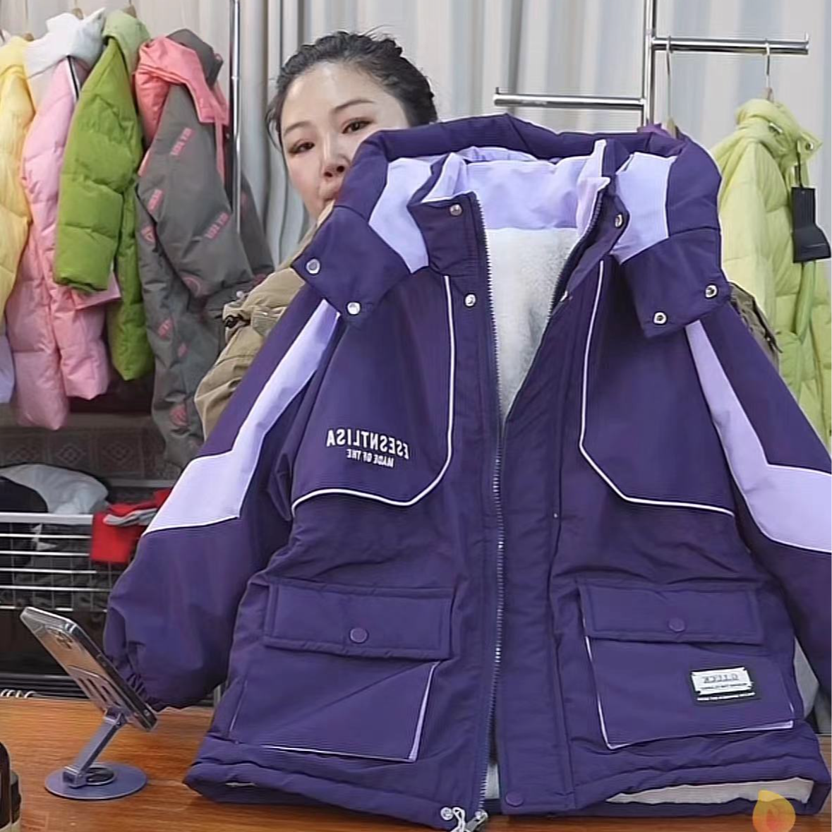 401143《紫》韩版玲姐精选休闲舒适时尚秋冬日常百搭加绒洋气外套