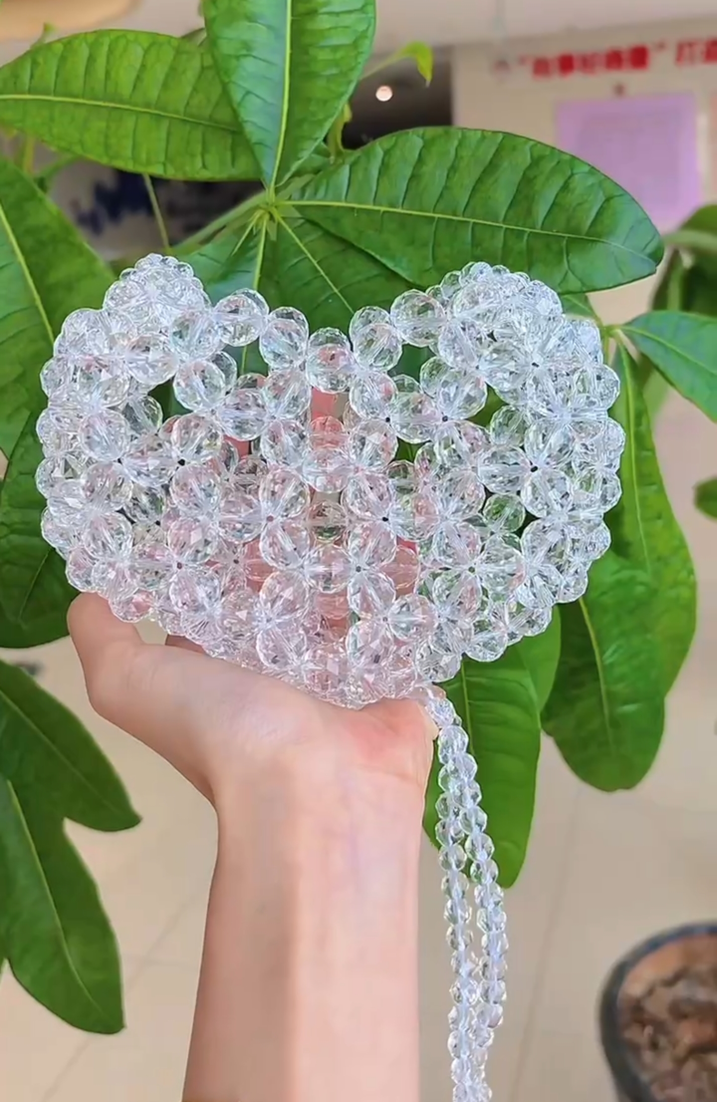 星河 ·天然白水晶爱心斜挎包