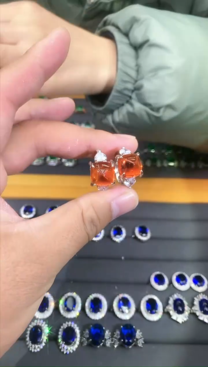 【闪购商品】彩色蓝宝石戒指银S925镶嵌076