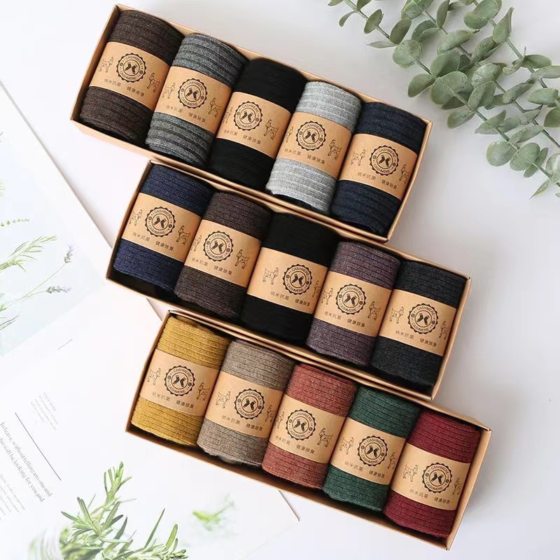 升级版抗起球手提袋精纺一线堆堆袜男女款男袜女袜男士