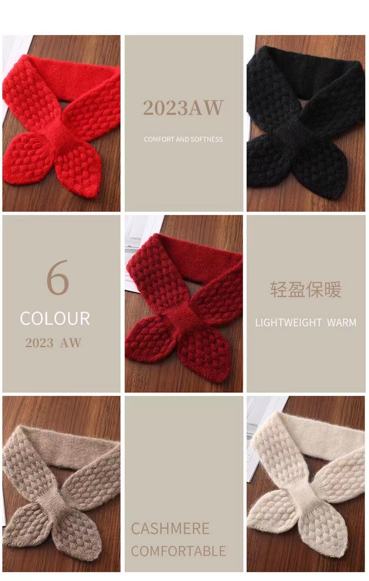 羊绒新款羊毛桃心小冬天秋冬季韩版时尚围巾针织围脖百搭保暖加厚