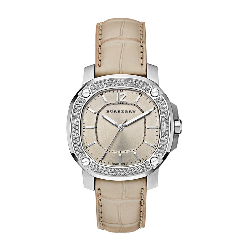 【娜姐专属】Burberry博柏利香槟色镶钻表盘石英女腕表BBY1400