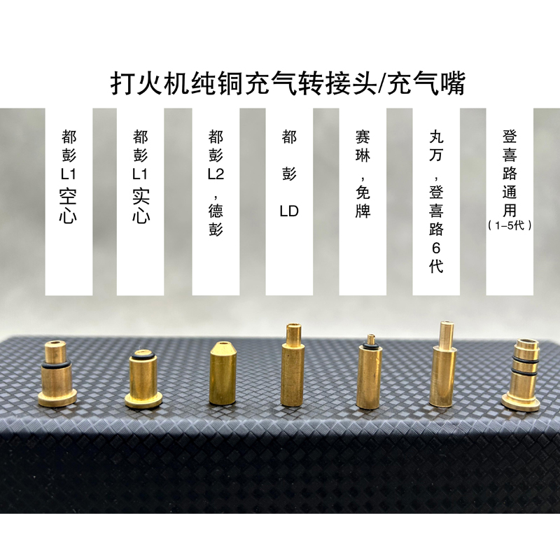【充气转接头】打火机充耗材铜嘴转接头各种型号火机充气头