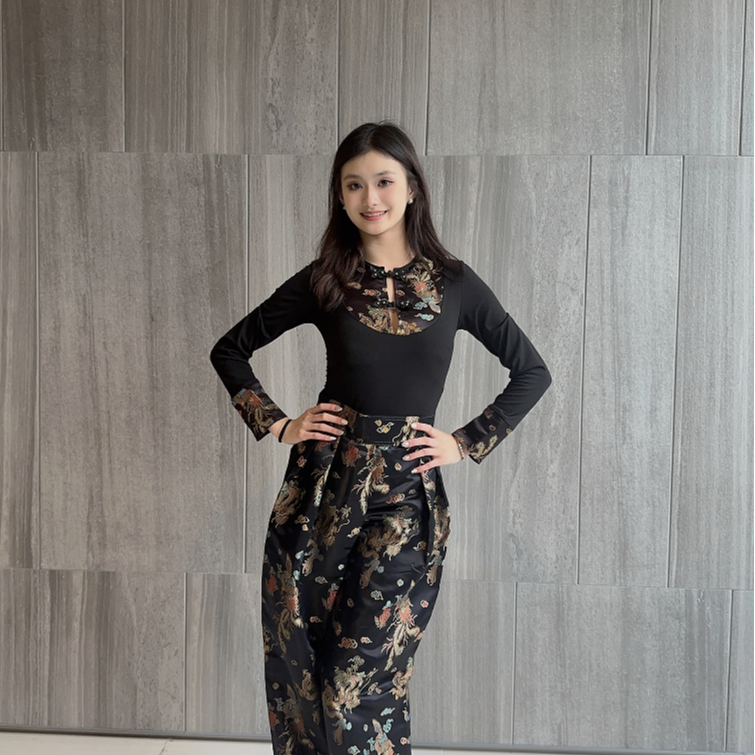 【WIN舞服定制】 国风/龙凤斜拼上衣—摩登舞服气质修身时尚摩登舞服