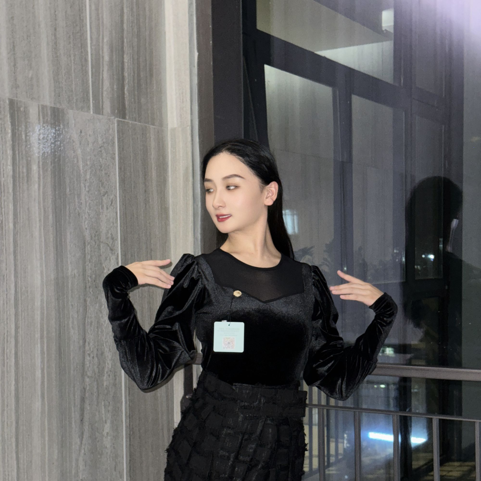 【WIN舞服定制】黑玉衣—摩登舞服气质修身丝绒时尚摩登舞上衣舞蹈服