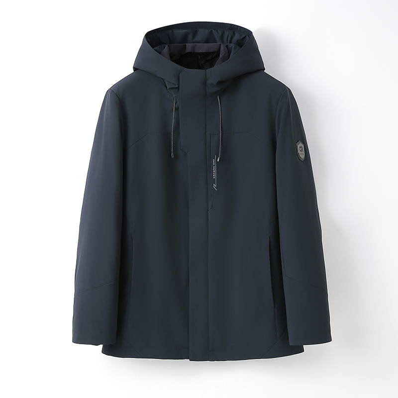 2024海宁新款派克服男款中长款冬季加厚可拆卸鹅绒银兰貂毛内胆