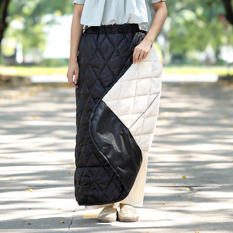 电动车挡风裙冬防水加绒加厚护腿半身裙前后座骑机车挡风被围裙