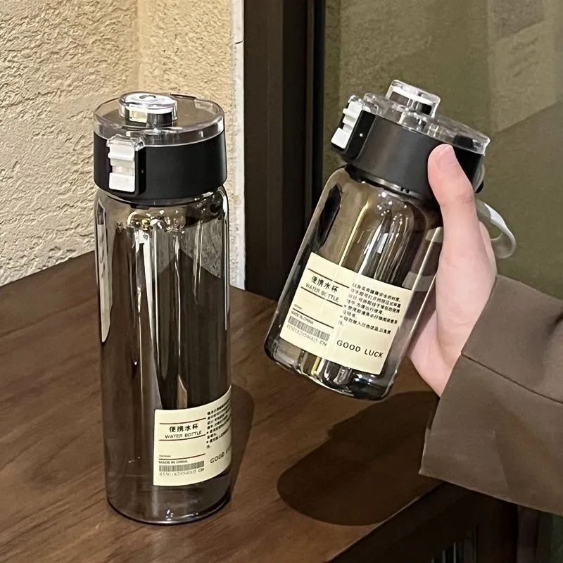 简约透明水杯便携大容量学生防摔随手杯健身可爱户外女士创意潮流