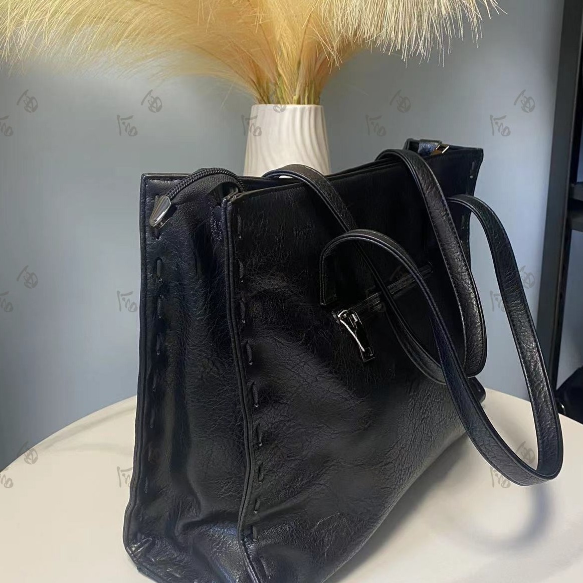 605复古手提单肩包大包大容量女包新款高级感时尚百搭6198