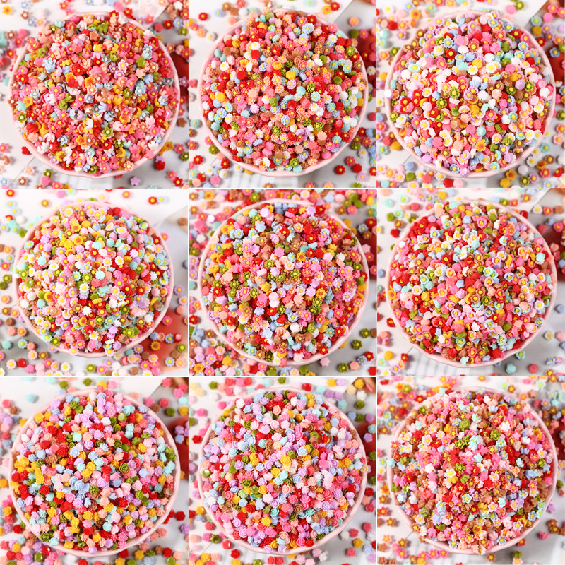 凌先生热销树脂小花6mm迷你田园清新diy材料装饰配件 手工材料