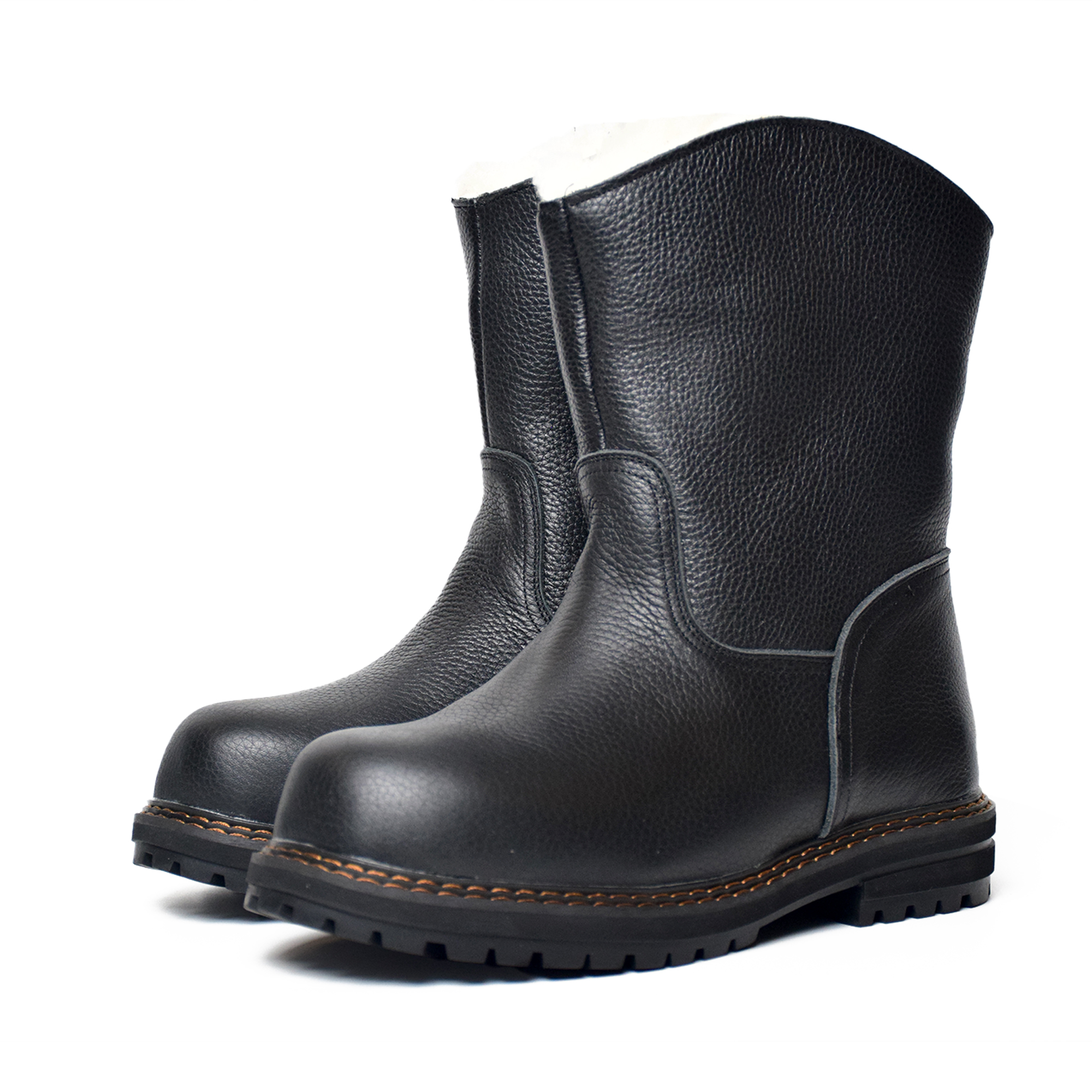 HAIRITAI/海日太冬季百搭牛皮加毛保暖厚底蒙古靴男士棉靴66816