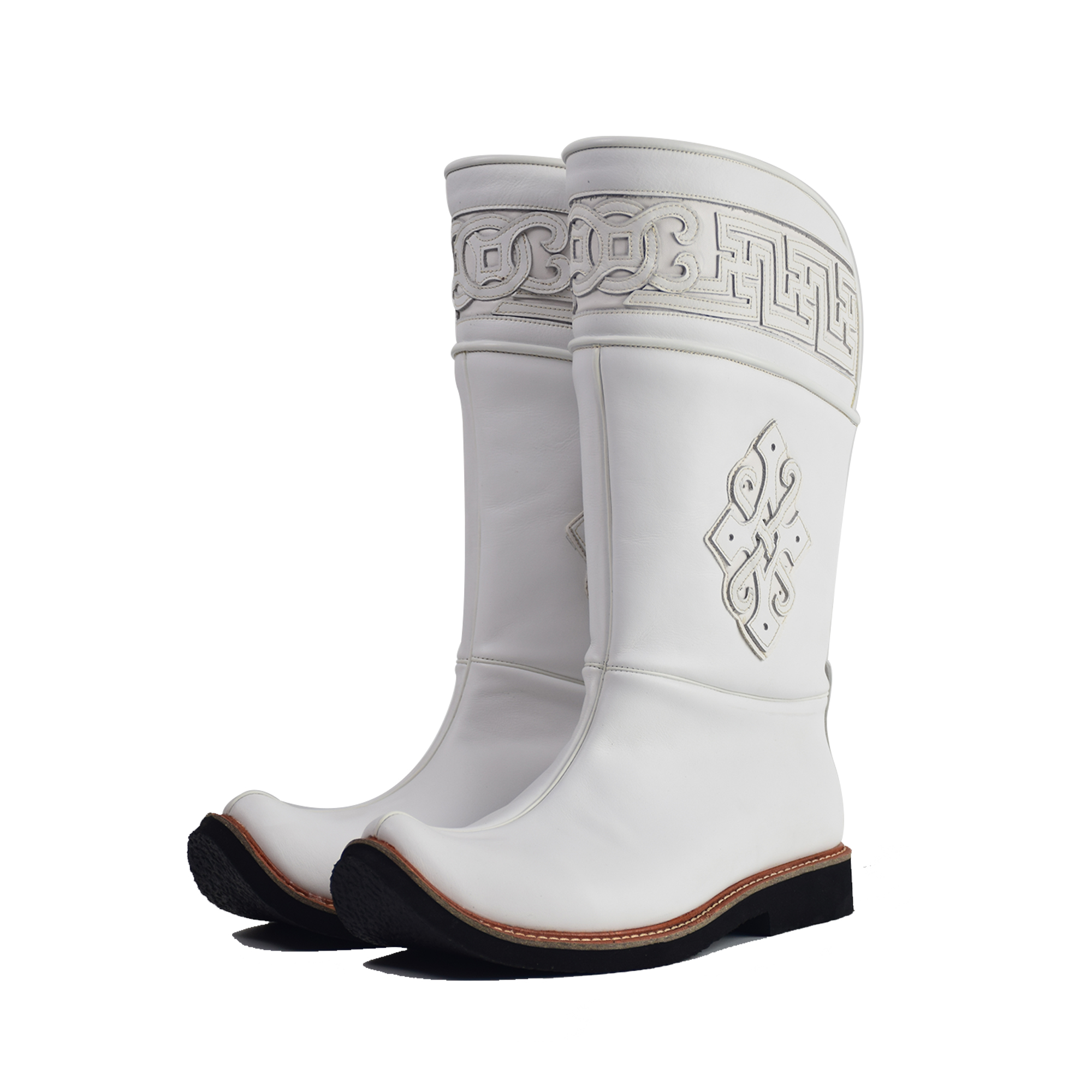 HAIRITAI/海日太民族风纯手工长筒情侣同款头层牛皮高筒蒙古靴