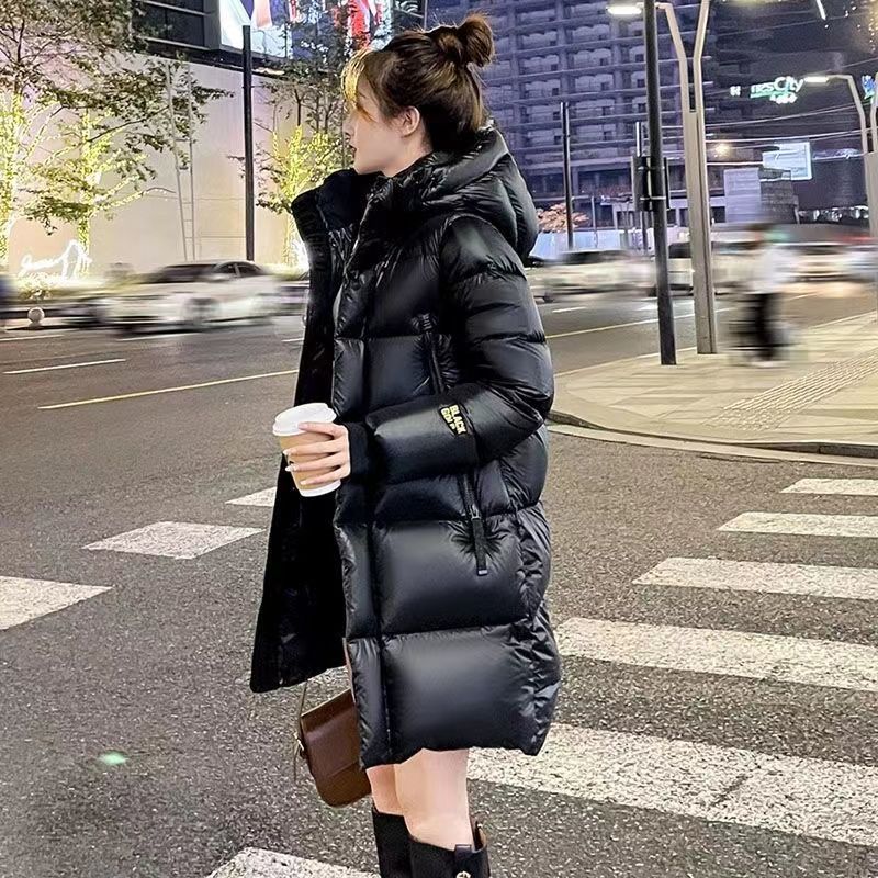 黑金羽绒羽绒服女冬季2023新款中长款韩版小个子加厚羽绒服潮羽绒