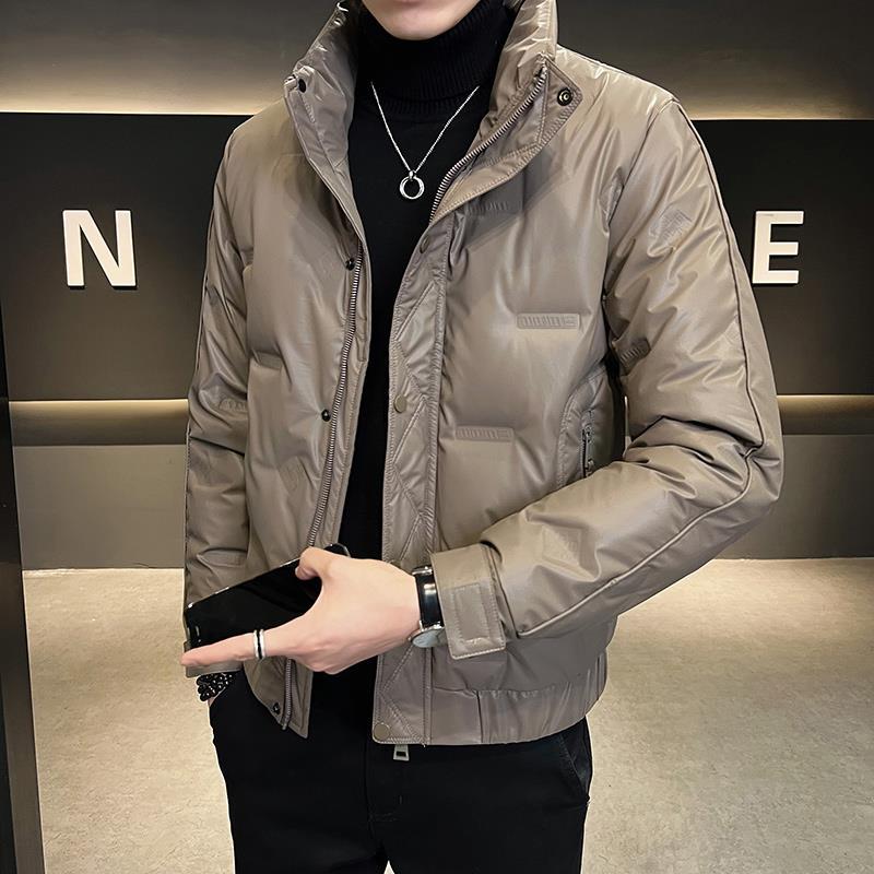 白鸭绒轻薄羽绒服男装2023冬季新款男士外套短款潮牌潮流痞帅上衣