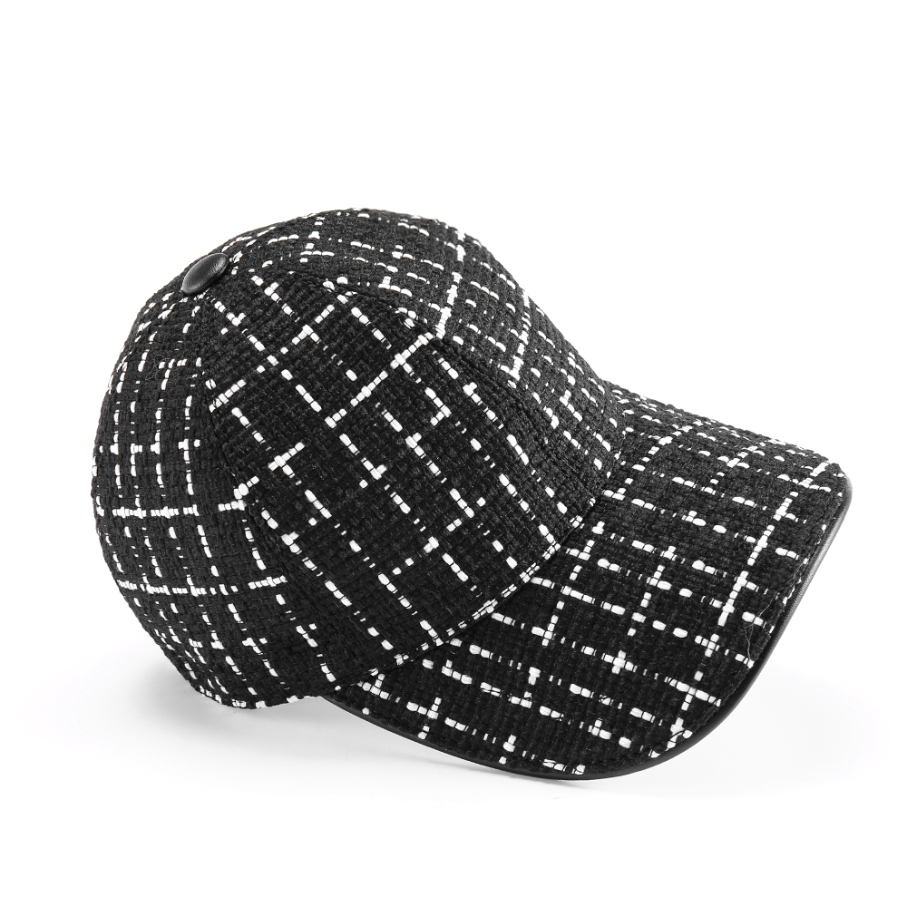 新款格纹小香风帽棒球帽女士鸭舌帽户外遮阳帽防风帽高尔夫帽