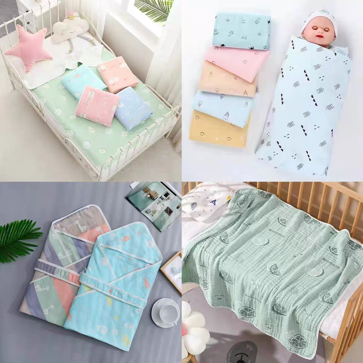 【阶梯】婴童纱布用品童被 浴巾 隔尿垫半背衣