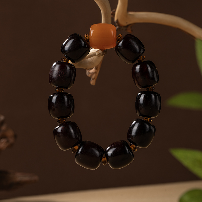 非金属珐琅手链 西藏高原老料牦牛角手串男保真文玩桶珠收藏情侣