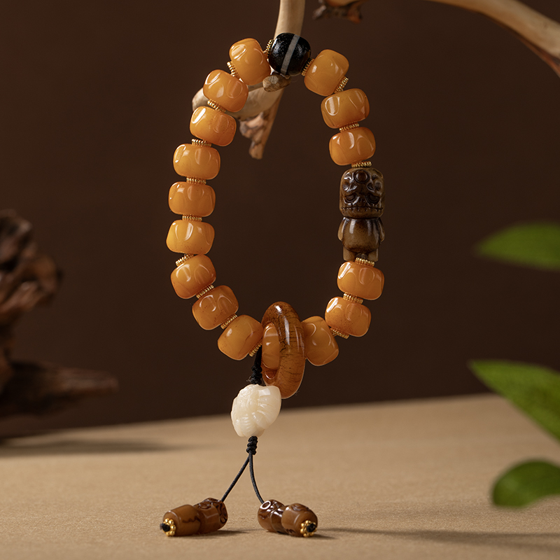 民族风牦牛骨手串单圈百搭阿呆造型