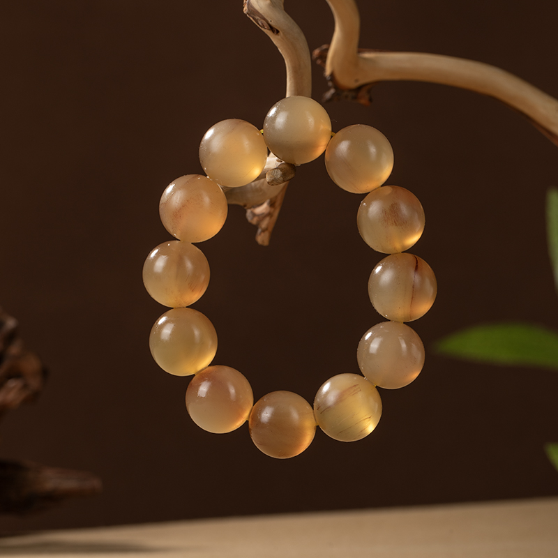 非金属珐琅手链 天然西藏羊角满血手串真品文玩佛珠念珠族风文玩