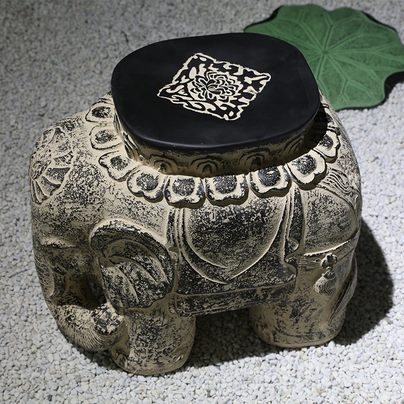 仿古招财大象凳家用门口换鞋凳子客厅办公室创意中式装饰品摆件