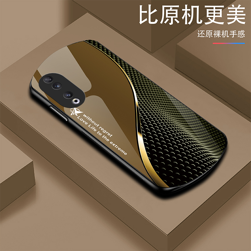 新款【荣耀90Pro】轻奢时尚简约大气耐磨玻璃手机壳