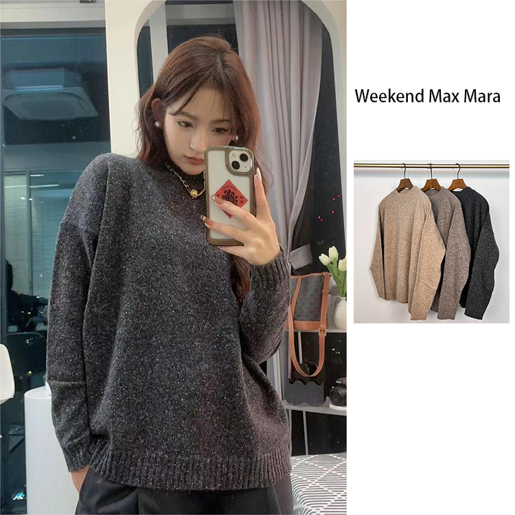 全新未使用  MaxMaraWeekend羊毛圆领套头长袖毛衣针织衫CLEO