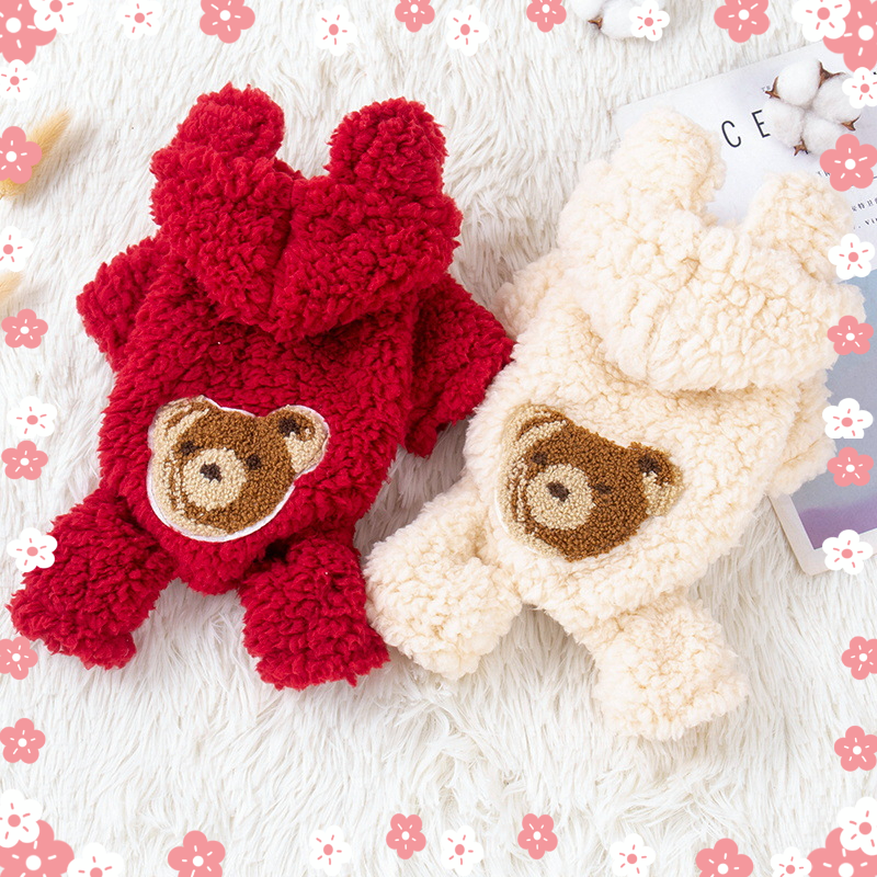 猫咪衣服狗狗秋冬季保暖加绒加厚四脚衣服可爱泰迪小型犬宠物服饰