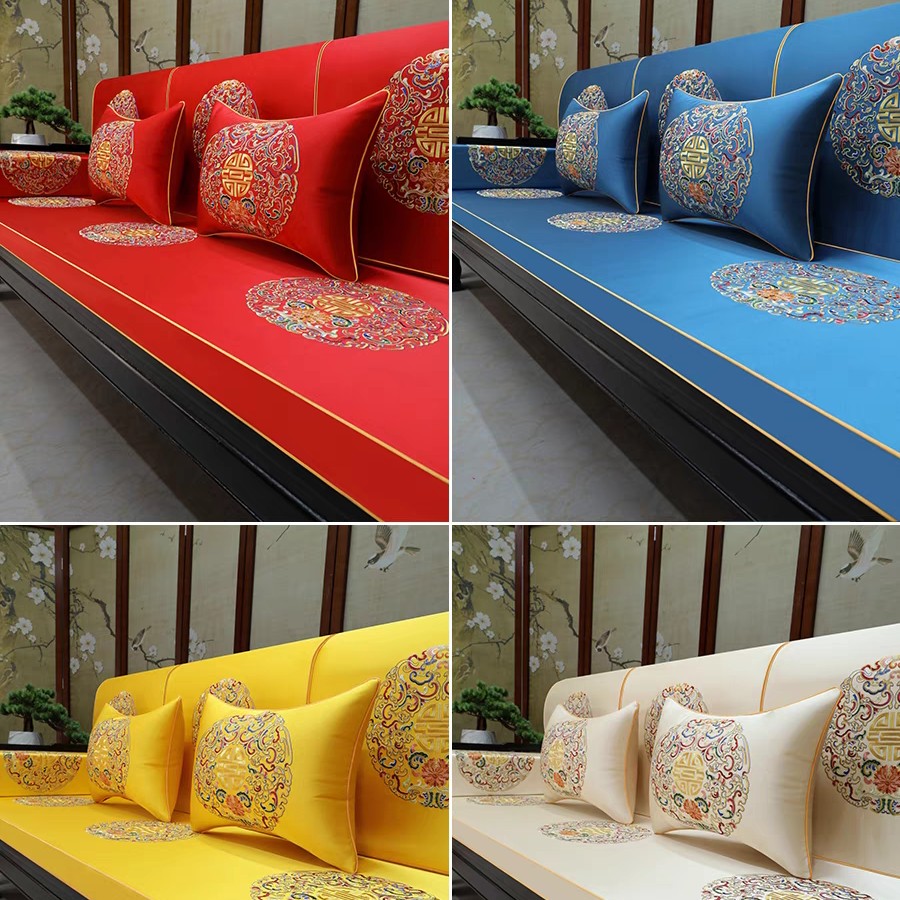 中式红木沙发坐垫椅垫太师椅垫罗汉床床垫五件套订做防滑
