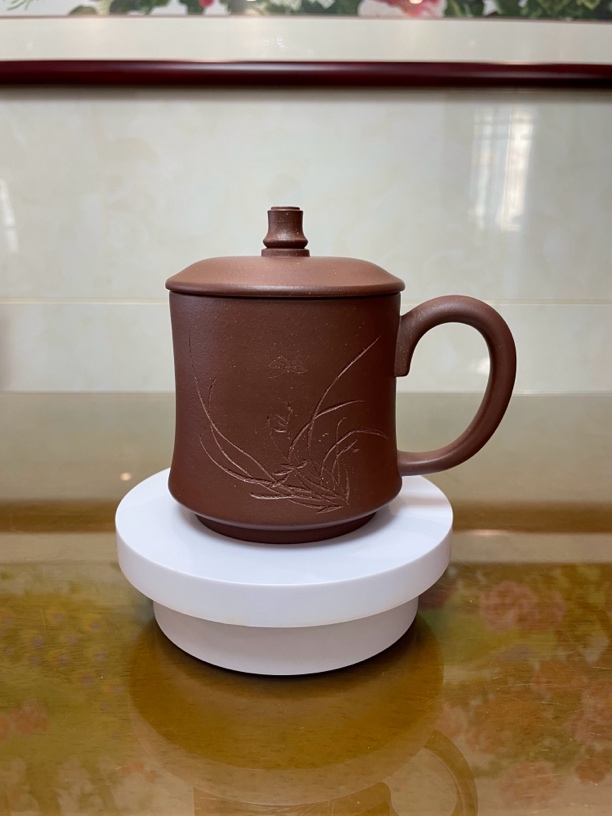 原矿中槽清、红泥清水泥老壶半手工盖杯紫砂壶茶具带盖茶杯盖高档